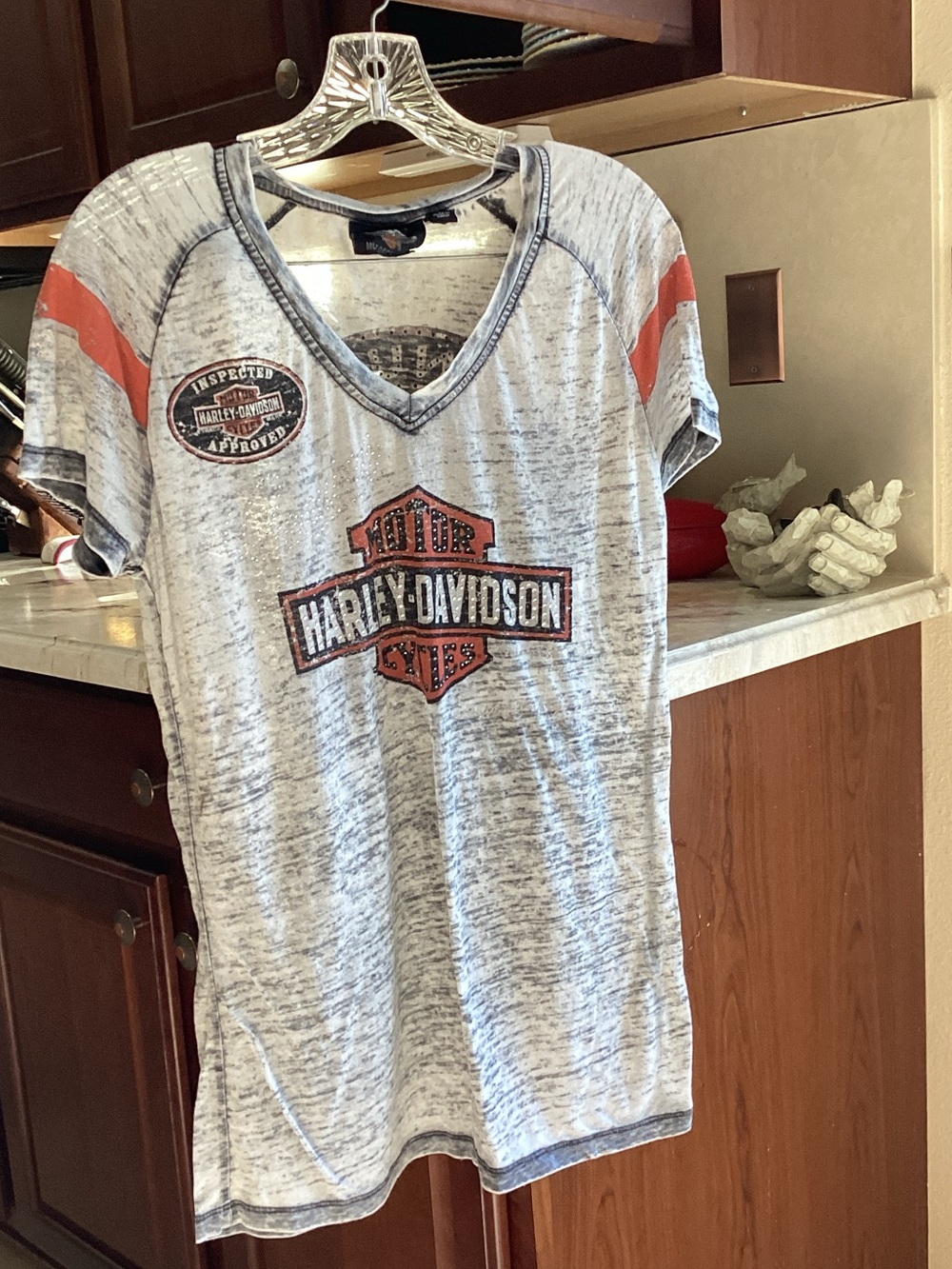 Harley-Davidson Heather Gray Tee with Orange Logo Accents